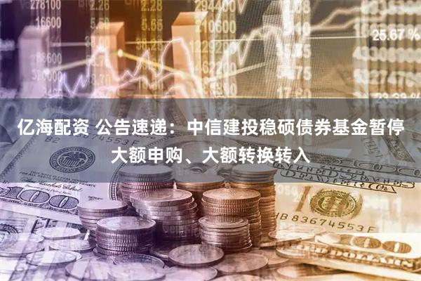 亿海配资 公告速递：中信建投稳硕债券基金暂停大额申购、大额转换转入