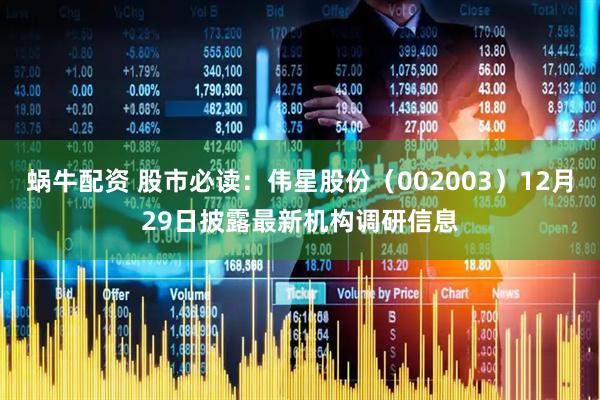 蜗牛配资 股市必读：伟星股份（002003）12月29日披露最新机构调研信息